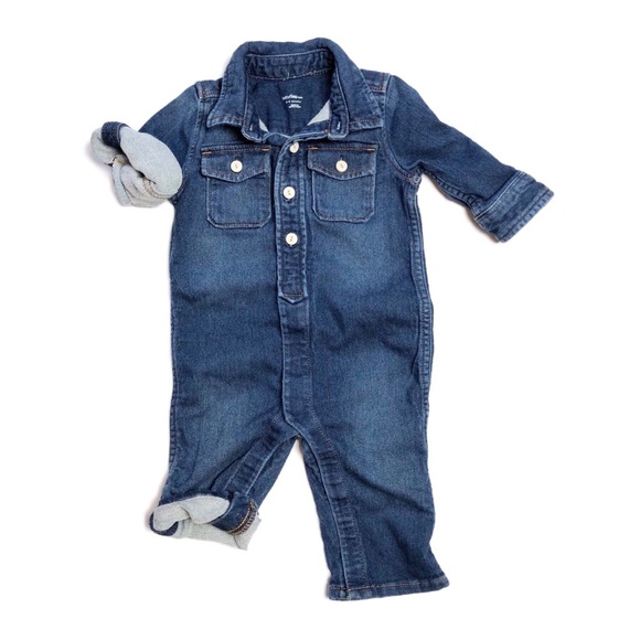 infant denim romper
